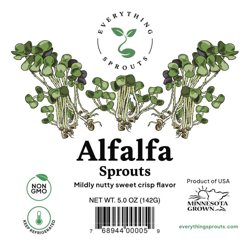 Official recall image of Alfalfa sprouts, Zesty Garlic Mix, Crunchy Protein Sprout Mix and Robust Radish Mix