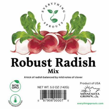 FDA-posted Everything Sprouts Robust Radish Mix label