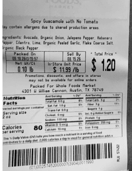 Whole Foods Market Spicy Guacamole Dip No Tomatoes package